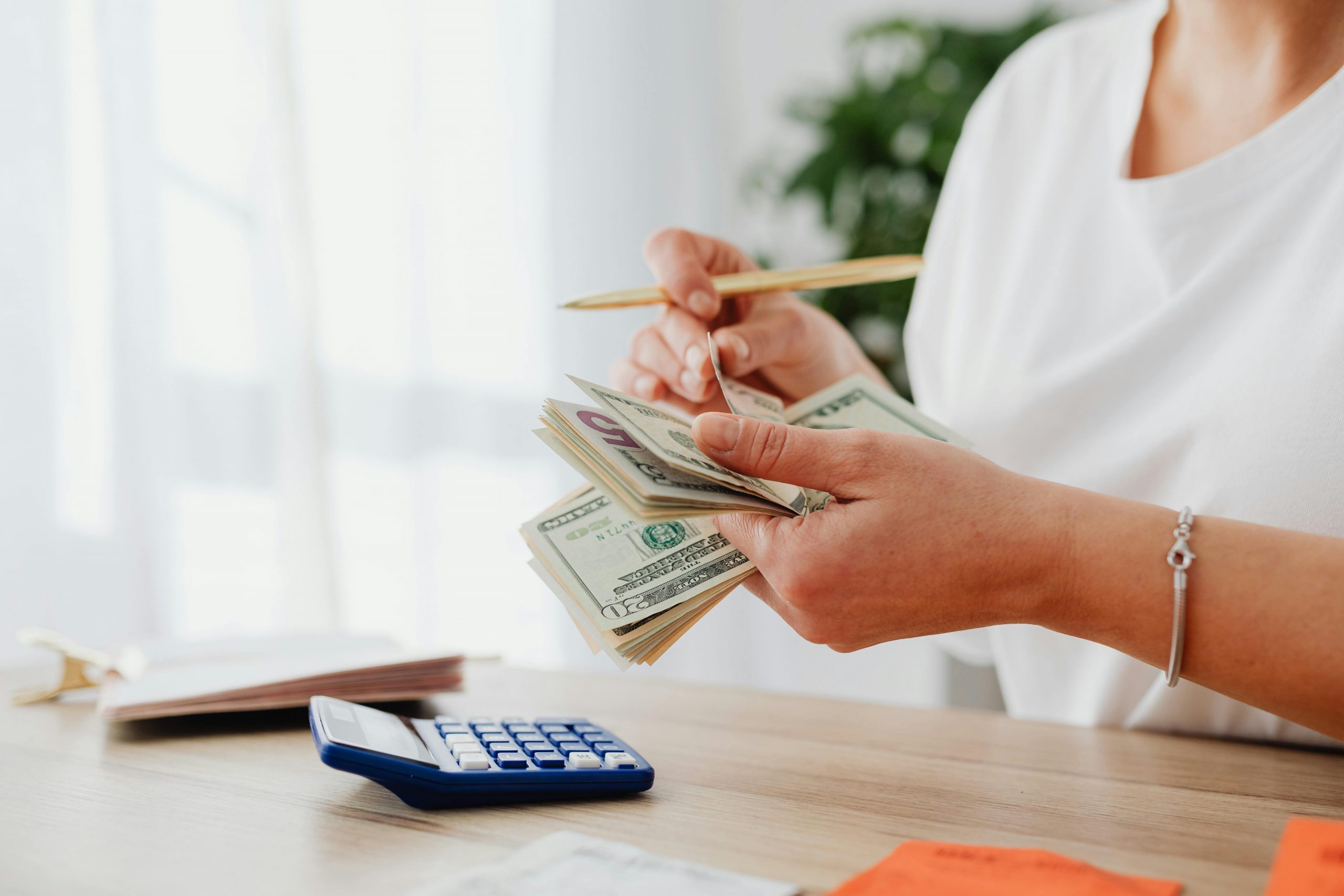 woman budgeting at home